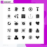 Mobile Interface Solid Glyph Set of 25 Pictograms of study pirate trophy horror dangerous Editable Vector Design Elements