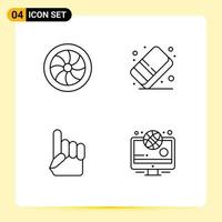 User Interface Pack of 4 Basic Filledline Flat Colors of car hand wheel color american Editable Vector Design Elements