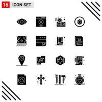 16 Creative Icons Modern Signs and Symbols of debut shield budget estimate security award Editable Vector Design Elements