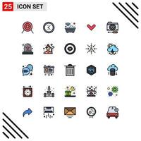 Stock Vector Icon Pack of 25 Line Signs and Symbols for configuration direction bath arrows washroom Editable Vector Design Elements