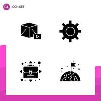 Glyph Icon set Pack of 4 Solid Icons isolated on White Background for responsive Website Design Print and Mobile Applications vector