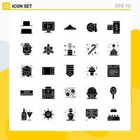 Collection of 25 Universal Solid Icons Icon Set for Web and Mobile vector