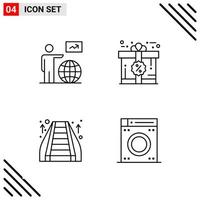 Pixle Perfect Set of 4 Line Icons Outline Icon Set for Webite Designing and Mobile Applications Interface vector