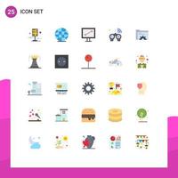 25 Flat Color concept for Websites Mobile and Apps folder gear diagonal smart game Editable Vector Design Elements