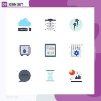 9 Thematic Vector Flat Colors and Editable Symbols of safe box light bank bluetooth Editable Vector Design Elements