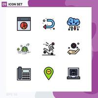9 Creative Icons Modern Signs and Symbols of nature hill left mountain online backup Editable Vector Design Elements