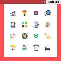 16 Universal Flat Colors Set for Web and Mobile Applications message forum idea discussion heart Editable Pack of Creative Vector Design Elements