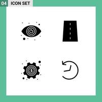 Set of 4 Modern UI Icons Symbols Signs for eye money driveway path settings Editable Vector Design Elements