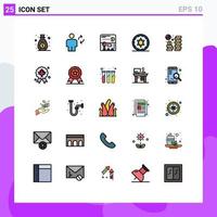 Universal Icon Symbols Group of 25 Modern Filled line Flat Colors of currency magic update halloween game Editable Vector Design Elements
