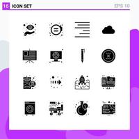 16 Creative Icons Modern Signs and Symbols of business cloudy justice storage cloud Editable Vector Design Elements