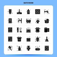 Solid 25 Bath Room Icon set Vector Glyph Style Design Black Icons Set Web and Mobile Business ideas design Vector Illustration