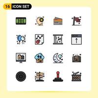 Set of 16 Modern UI Icons Symbols Signs for destination check banking shopping finance Editable Creative Vector Design Elements