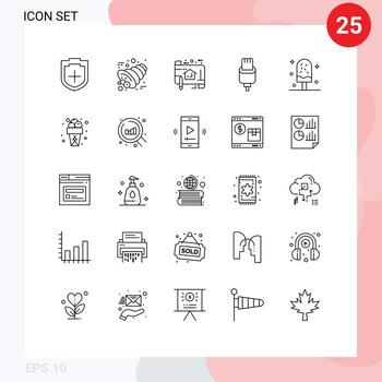 Set of 25 Vector Lines on Grid for cold connector plan charge ruler Editable Vector Design Elements