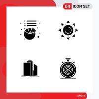 Group of Modern Solid Glyphs Set for chart business beach skyscraper real estate Editable Vector Design Elements