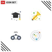 4 Thematic Vector Flat Icons and Editable Symbols of cap beach school ireland holiday Editable Vector Design Elements