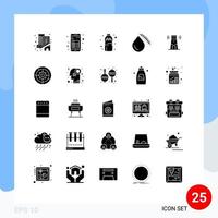 User Interface Pack of 25 Basic Solid Glyphs of beach injury reading cut bleeding Editable Vector Design Elements