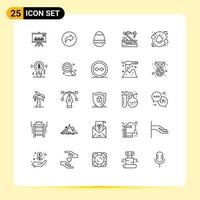 Set of 25 Commercial Lines pack for eco robotics easter robot medical Editable Vector Design Elements