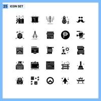 User Interface Pack of 25 Basic Solid Glyphs of hipster cash digital art money bag Editable Vector Design Elements