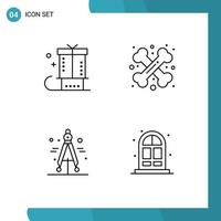 4 iconos creativos signos y símbolos modernos de signo de celebración elementos de diseño de vector editables divisor de huesos cruzados de vacaciones