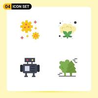 Flat Icon Pack of 4 Universal Symbols of astronaut alpine cauliflower robot canada Editable Vector Design Elements