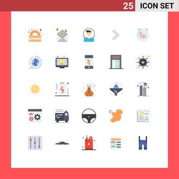 25 Flat Color concept for Websites Mobile and Apps time next message right services Editable Vector Design Elements