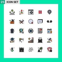 25 Creative Icons Modern Signs and Symbols of gear pause browser media programming Editable Vector Design Elements