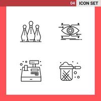 4 Icon Pack Line Style Outline Symbols on White Background Simple Signs for general designing vector