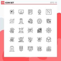 25 Creative Icons Modern Signs and Symbols of easter boiled imac minus document Editable Vector Design Elements