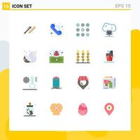 16 Universal Flat Colors Set for Web and Mobile Applications cloud software cloud networking phone cloud database dots Editable Pack of Creative Vector Design Elements