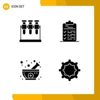 4 Icon Set Solid Style Icon Pack Glyph Symbols isolated on White Backgound for Responsive Website Designing vector