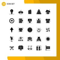 25 iconos creativos signos y símbolos modernos de infraestructura nube tarjeta juguete bebé elementos de diseño vectorial editables vector