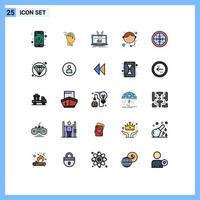 25 Creative Icons Modern Signs and Symbols of stages user analysis support platform Editable Vector Design Elements