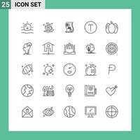 Line Pack of 25 Universal Symbols of symbolism aries audit report marketing Editable Vector Design Elements