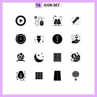 16 Solid Glyph concept for Websites Mobile and Apps day fire mouse fire work hiking Editable Vector Design Elements