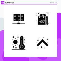 Set of 4 icons in solid style Creative Glyph Symbols for Website Design and Mobile Apps Simple Solid Icon Sign Isolated on White Background 4 Icons vector