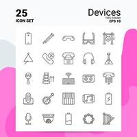 25 Devices Icon Set 100 Editable EPS 10 Files Business Logo Concept Ideas Line icon design vector