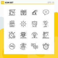 Collection of 16 Universal Line Icons Icon Set for Web and Mobile vector