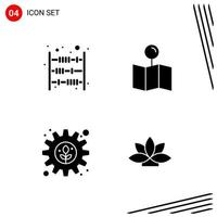 Collection of 4 Vector Icons in solid style Pixle Perfect Glyph Symbols for Web and Mobile Solid Icon Signs on White Background 4 Icons