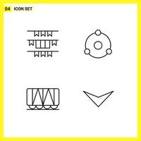 4 Icon Set Simple Line Symbols Outline Sign on White Background for Website Design Mobile Applications and Print Media vector