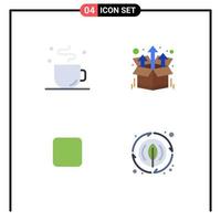 4 Universal Flat Icons Set for Web and Mobile Applications break check box time product energy Editable Vector Design Elements