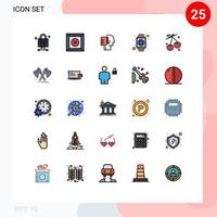 25 iconos creativos signos y símbolos modernos de la configuración de bayas comienzan desde cero elementos de diseño vectorial editables del equipo de optimización vector