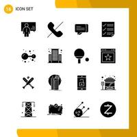 16 Icon Set Solid Style Icon Pack Glyph Symbols isolated on White Backgound for Responsive Website Designing vector