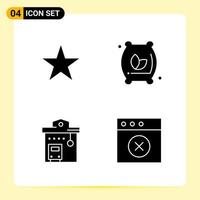 4 Creative Icons for Modern website design and responsive mobile apps 4 Glyph Symbols Signs on White Background 4 Icon Pack vector