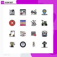 Stock Vector Icon Pack of 16 Line Signs and Symbols for delete navigation development location fitness Editable Creative Vector Design Elements