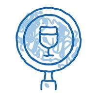 ilustración de dibujado a mano de icono de doodle de investigación de vino vector