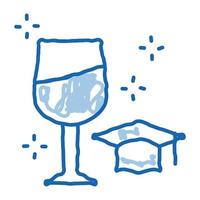 wine expert taster doodle icon hand drawn illustration vector