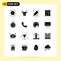 16 Solid Glyph concept for Websites Mobile and Apps heart compass colour cabinet home Editable Vector Design Elements