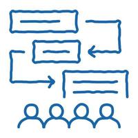 replacement components of algorithm doodle icon hand drawn illustration vector