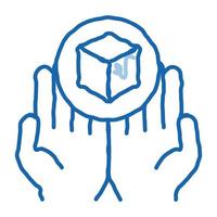 hand delivery doodle icon hand drawn illustration vector