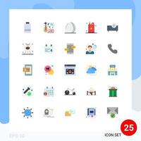 User Interface Pack of 25 Basic Flat Colors of power gallon cooking energy meal Editable Vector Design Elements